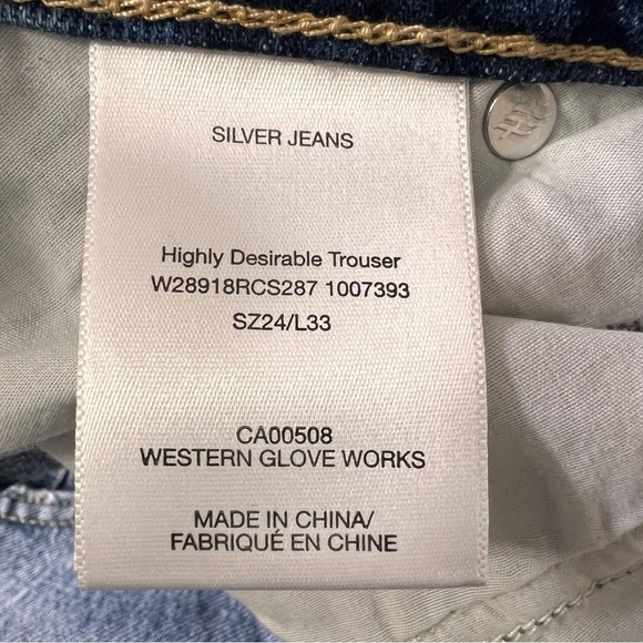Silver Jeans Co. Womens Highly Desirable High Rise Trouser Leg Jeans Size 24 - Picture 12 of 15